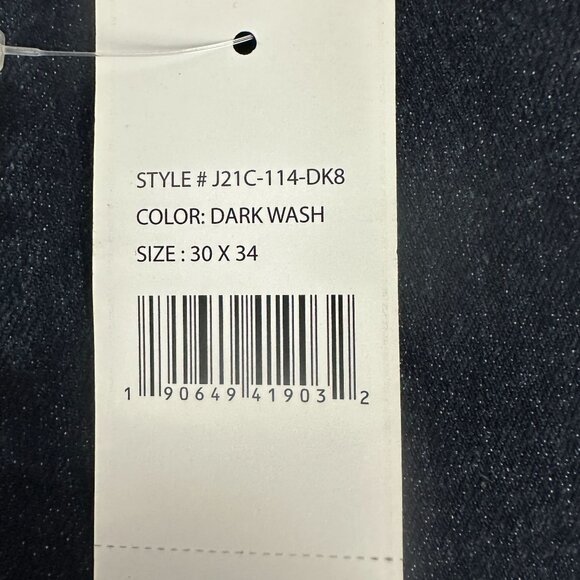 Jachs New York Mens Straight Fit Dark Wash Denim Jeans 30x34 - Picture 3 of 7